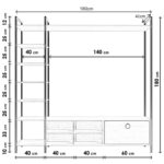 Έπιπλο TV Biblo λευκό χρώμα μελαμίνη μέταλλο 180x40x180cm ed6303 - Image 4