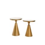 Σετ μεταλλικά τραπεζάκια Corti χρυσό χρώμα 42x55cm ed6304 - Image 4