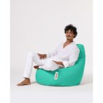 Πουφ Drop αδιάβροχο ύφασμα Turquoise 80x33cm ed6314 - Image 5