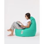 Πουφ Drop αδιάβροχο ύφασμα Turquoise 80x33cm ed6314 - Image 3