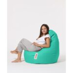 Πουφ Drop αδιάβροχο ύφασμα Turquoise 80x33cm ed6314 - Image 2