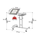 Βοηθητικό τραπέζι σαλονιού τραπέζι laptop Glen άσπρο μαύρο 37x40x87cm ed6319 - Image 3