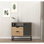 Μπουφέ Barbara Sapphire ανθρακί χρώμα 90x80x35cm ed6321