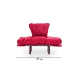 Anitta πολυθρόνα κρεβάτι Maroon ύφασμα 128x35x65cm ed6328 - Image 2