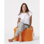 Πουφ Square αδιάβροχο ύφασμα πορτοκαλί 45x45cm ed6329 - Image 3