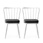 Καρέκλα Star άσπρο χρώμα μέταλλο 43x42x82cm set 2τεμ ed6333