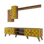 Έπιπλο τηλεόρασης Class καρυδί κίτρινο 180x35x44cm ed6355 - Image 3