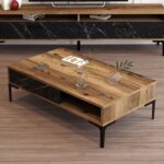 Τραπέζι σαλονιού Istanbul καρυδί μαύρο μάρμαρο μεταλλικά πόδια 105x60x32 6εκ ed6365 - Image 2