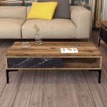 Τραπέζι σαλονιού Istanbul καρυδί μαύρο μάρμαρο μεταλλικά πόδια 105x60x32 6εκ ed6365 - Image 3