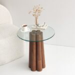 Τραπεζάκι σαλονιού Pianeta ξύλο γυαλί 45x50cm ed6369 - Image 5