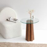 Τραπεζάκι σαλονιού Pianeta ξύλο γυαλί 45x50cm ed6369 - Image 4