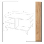 Τραπέζι σαλονιού Skull δρυς μελαμίνη πλαστικά πόδια 80x80x40εκ ed6381 - Image 2