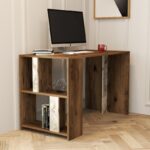 Γραφείο Londra καρυδί λευκό marble χρώμα μελαμίνη 120x60x75 4cm ed6387 - Image 5