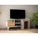 Έπιπλο TV Calabria χρώμα καρυδί λευκό 120x29 5x49cm ed638