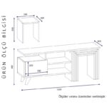 Έπιπλο TV Calabria χρώμα καρυδί λευκό 120x29 5x49cm ed638 - Image 2