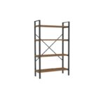 Βιβλιοθήκη Mina καρυδί μελαμίνη μεταλλικό πλαίσιο 60x24x100εκ ed6391 - Image 3