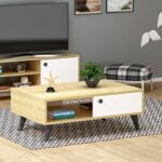 Τραπεζάκι σαλονιού Athena sapphire oak λευκό χρώμα μελαμίνη 90x35x60cm ed6398