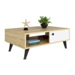 Τραπεζάκι σαλονιού Athena sapphire oak λευκό χρώμα μελαμίνη 90x35x60cm ed6398 - Image 4