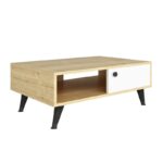 Τραπεζάκι σαλονιού Athena sapphire oak λευκό χρώμα μελαμίνη 90x35x60cm ed6398 - Image 3