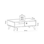 Τραπεζάκι σαλονιού Athena sapphire oak λευκό χρώμα μελαμίνη 90x35x60cm ed6398 - Image 2