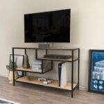 Έπιπλο τηλεόρασης Robbins μαύρο oak 120x39x75cm ed6405 - Image 5