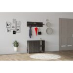 Έπιπλο εισόδου Venom ανθρακί μελαμίνη κρεμάστρα 90x30x63εκ ed6413