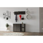 Έπιπλο εισόδου Venom ανθρακί μελαμίνη κρεμάστρα 90x30x63εκ ed6413 - Image 5