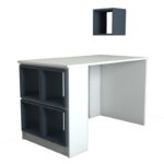 Γραφείο Londra λευκό μπλε μελαμίνη 120x65x75cm ed6428 - Image 3