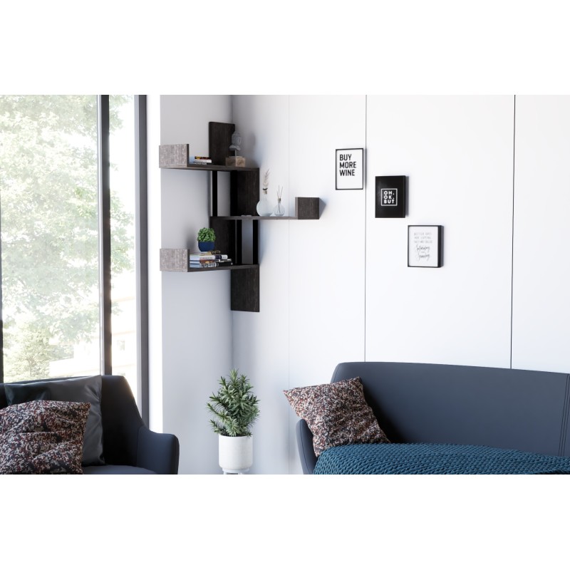 6431_0-800x800 Ράφι τοίχου Bombe ανθρακί μελαμίνη 105x20x60cm ed6431 - Image 1