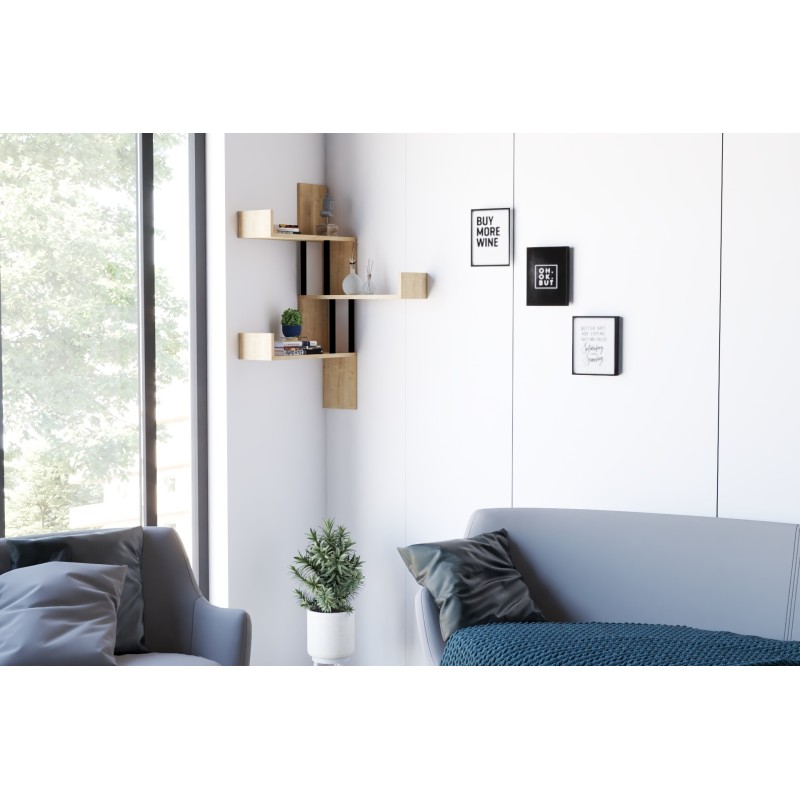 6432_0-800x800 Ράφι τοίχου Bombe Sapphire Oak μελαμίνη 105x20x60cm ed6432 - Image 1