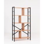 Βιβλιοθήκη Seul καφέ μαύρο μελαμίνη μεταλλικό πλαίσιο 78x26x150εκ ed6442 - Image 2