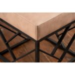 Σκαμπώ Gamba μέταλλο μπεζ ύφασμα 46x44cm ed6447 - Image 2