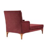 Ανάκλινδρο Sofia κεραμιδί ύφασμα ξύλινα πόδια 79x100x167cm ed6455 - Image 3