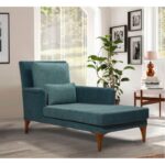 Ανάκλινδρο Sofia Turquoise ύφασμα ξύλινα πόδια 79x100x167cm ed6456