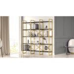 Βιβλιοθήκη Dodici μαύρο χρυσό 170x30x175cm ed6464 - Image 4