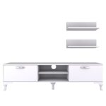 ΄Έπιπλο τηλεόρασης Alis λευκό 150x30x43 7cm ed646 - Image 3
