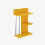 Ράφι τοίχου Cini κίτρινη μελαμίνη 40x60x19cm ed6472 - Image 3