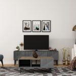 Τραπέζι σαλονιού Draw ανθρακί καρυδί μελαμίνη 94x62x40εκ ed6473 - Image 5