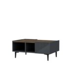 Τραπέζι σαλονιού Draw ανθρακί καρυδί μελαμίνη 94x62x40εκ ed6473 - Image 3