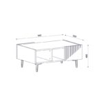 Τραπέζι σαλονιού Draw ανθρακί καρυδί μελαμίνη 94x62x40εκ ed6473 - Image 2