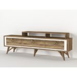 Έπιπλο TV Pepone 180x29 5x62 5cm χρώματος καρυδί ed6477 - Image 4