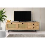 Έπιπλο TV Frosinone oak μαύρο χρώμα μελαμίνη 180x40x60cm ed647