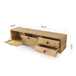 Έπιπλο TV Frosinone oak μαύρο χρώμα μελαμίνη 180x40x60cm ed647 - Image 2