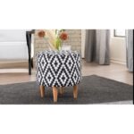 Σκαμπό Liza άσπρο μαύρο ξύλινα πόδια 40x40x42εκ ed6485 - Image 3