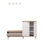 Έπιπλο εισόδου Evva δρυς άσπρο μελαμίνη 120x30x76εκ ed648 - Image 3