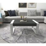 Τραπέζι σαλονιού Retro άσπρο ανθρακί μελαμίνη 90x50x40εκ ed6499 - Image 5