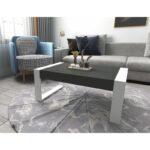 Τραπέζι σαλονιού Retro άσπρο ανθρακί μελαμίνη 90x50x40εκ ed6499 - Image 4