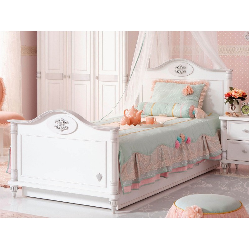 6503_0-800x800 Μονό κρεβάτι Romantic Bed κρεμ μελαμίνη 118x210x111εκ ed6503 - Image 1