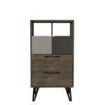 Συρταριέρα Boulevard μελαμίνη γκρι ανθρακί καρυδί 50x45x113 6cm ed6507 - Image 3