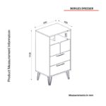 Συρταριέρα Boulevard μελαμίνη γκρι ανθρακί καρυδί 50x45x113 6cm ed6507 - Image 2